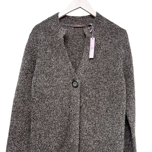 Cullen Brand Cardigan Wool Cashmere Blend Medium Womens Sweater Gray Boucle NWT - Picture 3 of 11